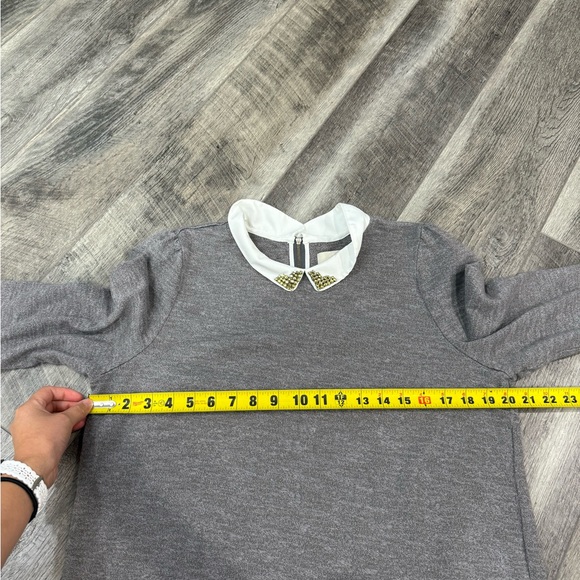 Ann Taylor Loft Grey‎ Peterpan Collared Top - Picture 16 of 16